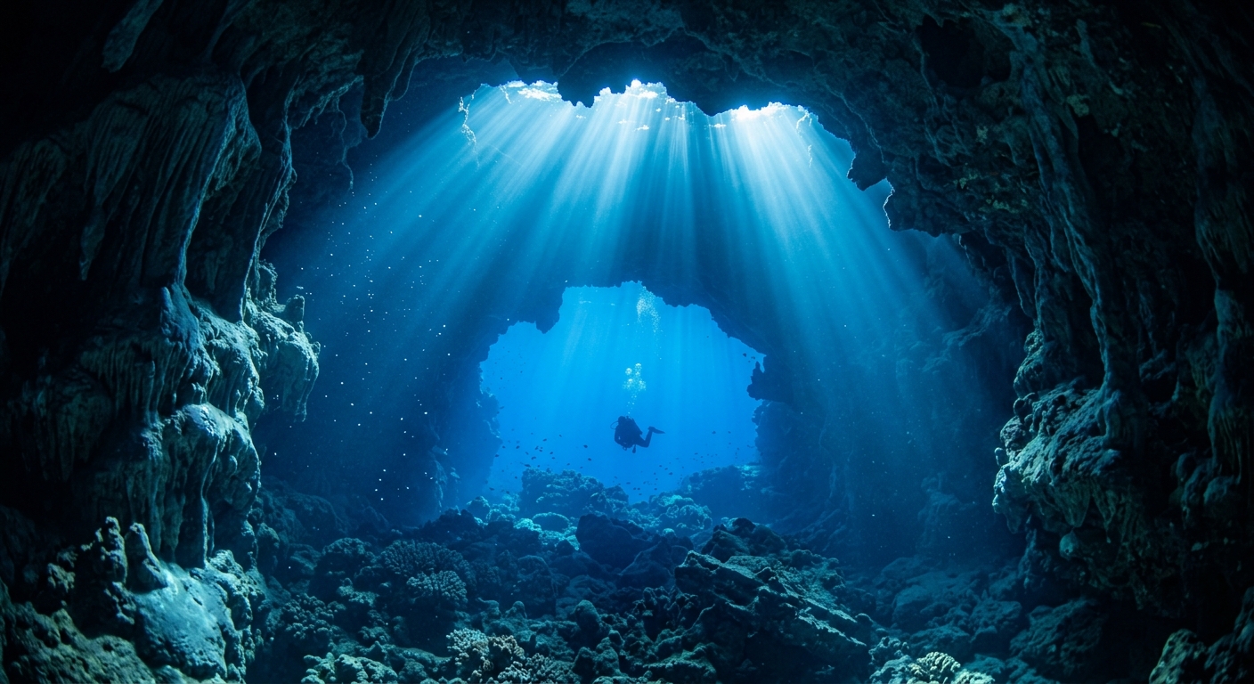 Cathedral Cave diving in Dwejra, Gozo